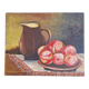 Still life with fruit, oil on hardboard