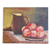 Still life with fruit, oil on hardboard