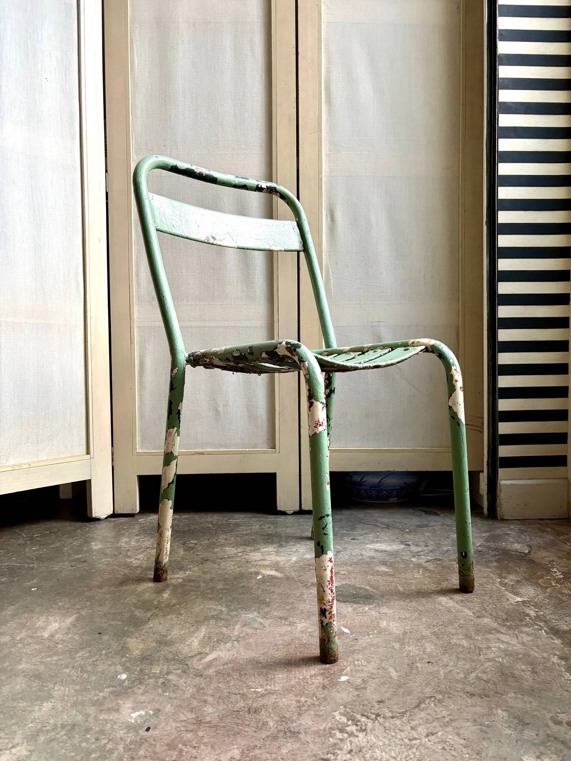 Tolix green metal garden chair no. 2