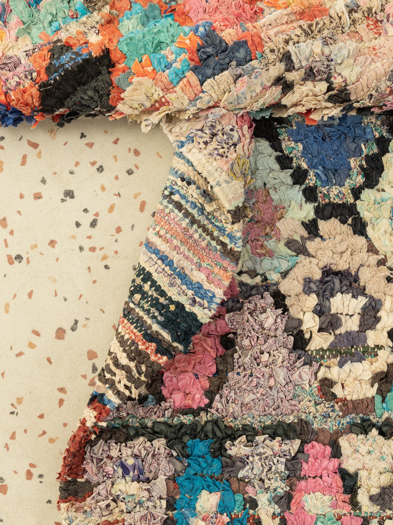 Tapis berbère, vintage boucherouite, 90 x 263