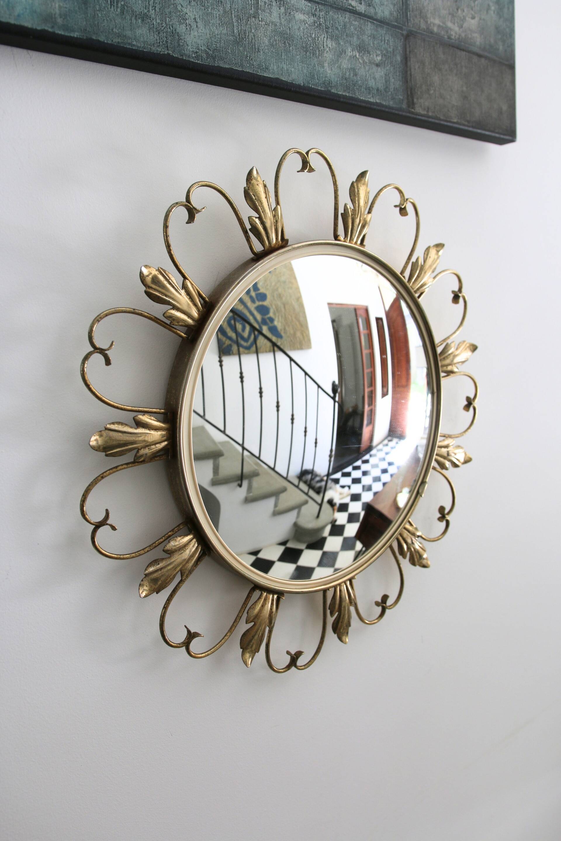 Vintage convex sun mirror Deknudt