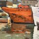 Oil on panel Boats in the port frame 20th century