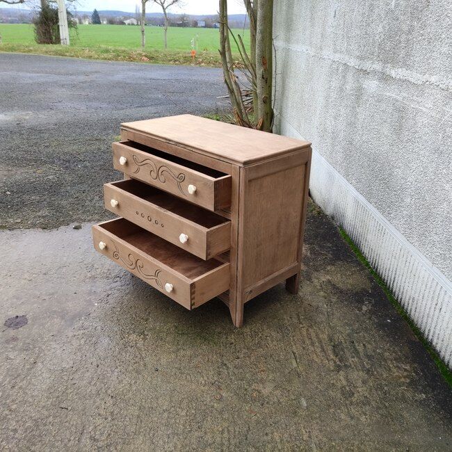 Commode art déco en bois naturel