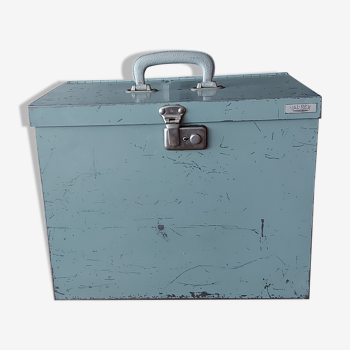 Boîte métal grise indus à dossiers suspendus Val-Rex ca 1950/60