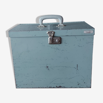 Undue grey metal box with suspended backrests Val-Rex ca 1950/60