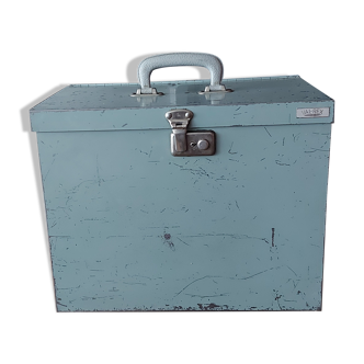 Undue grey metal box with suspended backrests Val-Rex ca 1950/60