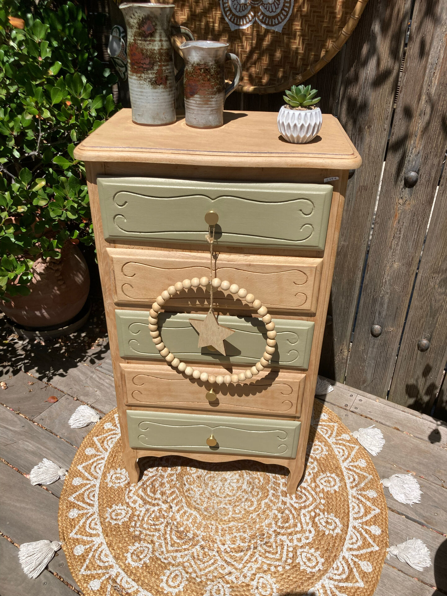 Pretty chiffonnier 💚 revamped Bohemian KHAKI chest of drawers