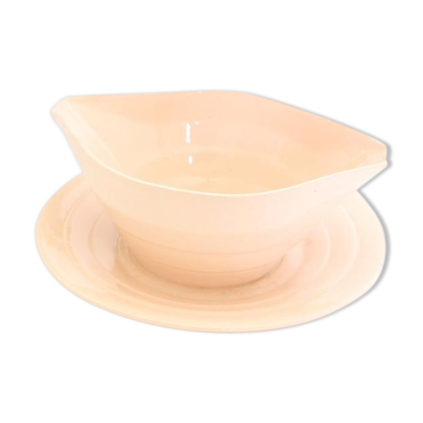 Saucière en céramique rose, art déco, 1930, Céranord st Amand