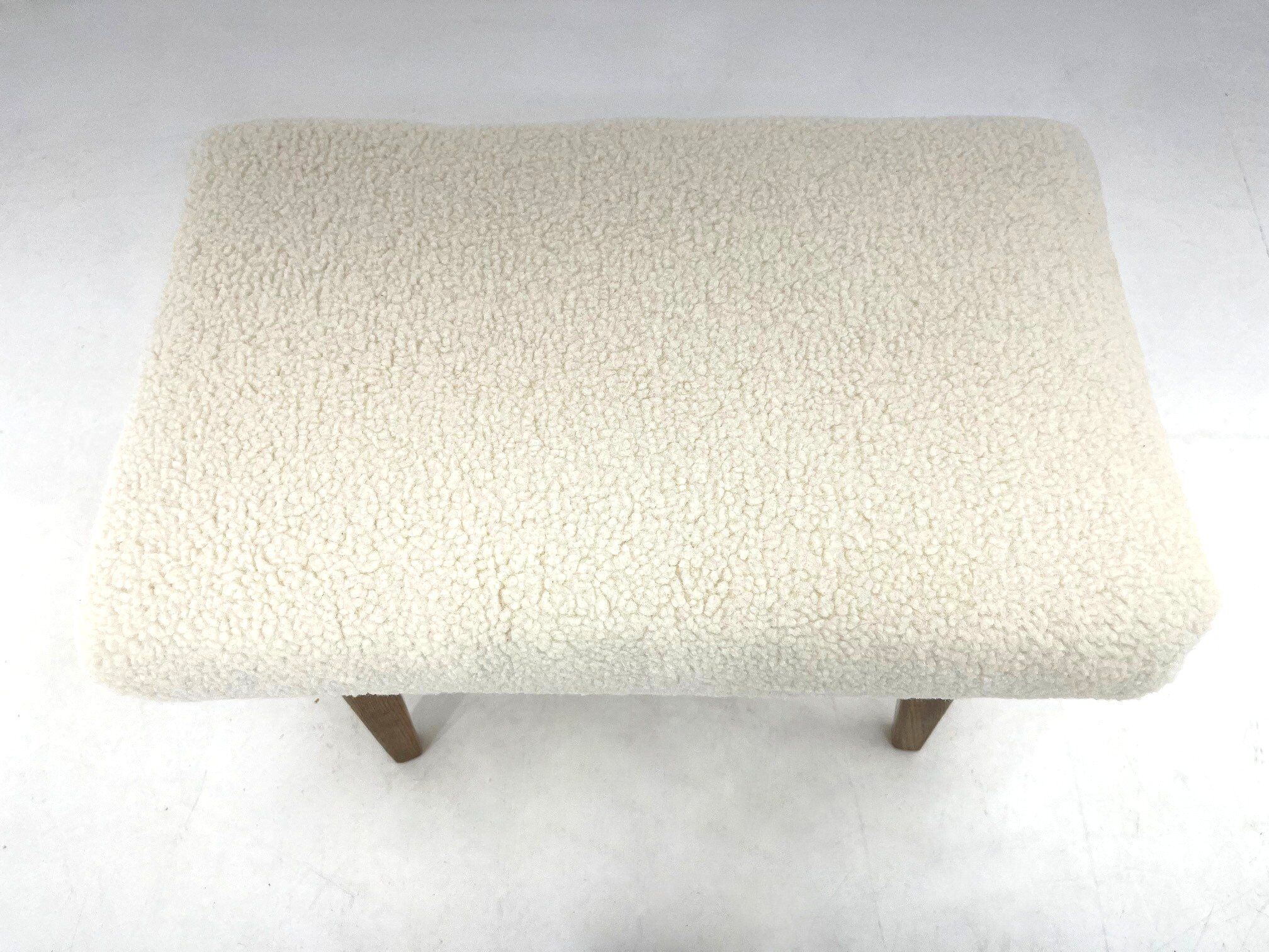 Mid-century Stool in Sheep Skin Fabric, 1970's