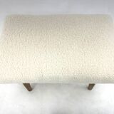 Mid-century Stool in Sheep Skin Fabric, 1970's