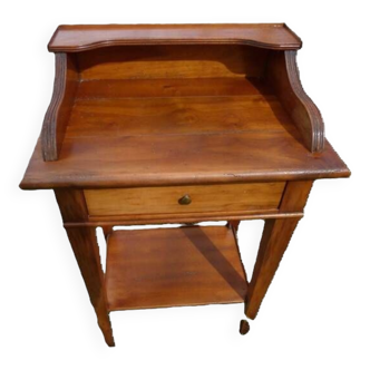 Small old piece of furniture or bedside table with 1 top and 1 drawer in cherry wood - Very good condition