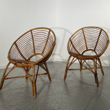 Pair of rattan armchairs
