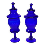Large Murano Blue Glass Vases, 1960s, set of 2
