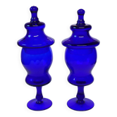 Large Murano Blue Glass Vases, 1960s, set of 2