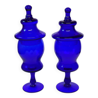 Large Murano Blue Glass Vases, 1960s, set of 2