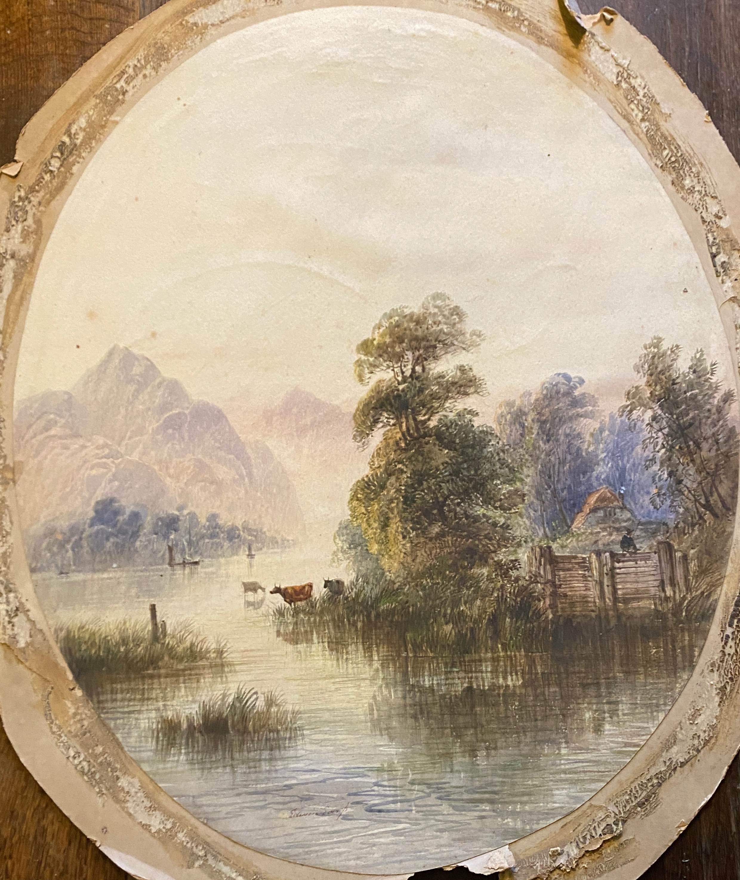 Watercolor paintings "Lucustrene Landscape" Edwin Earp (1851-1945)