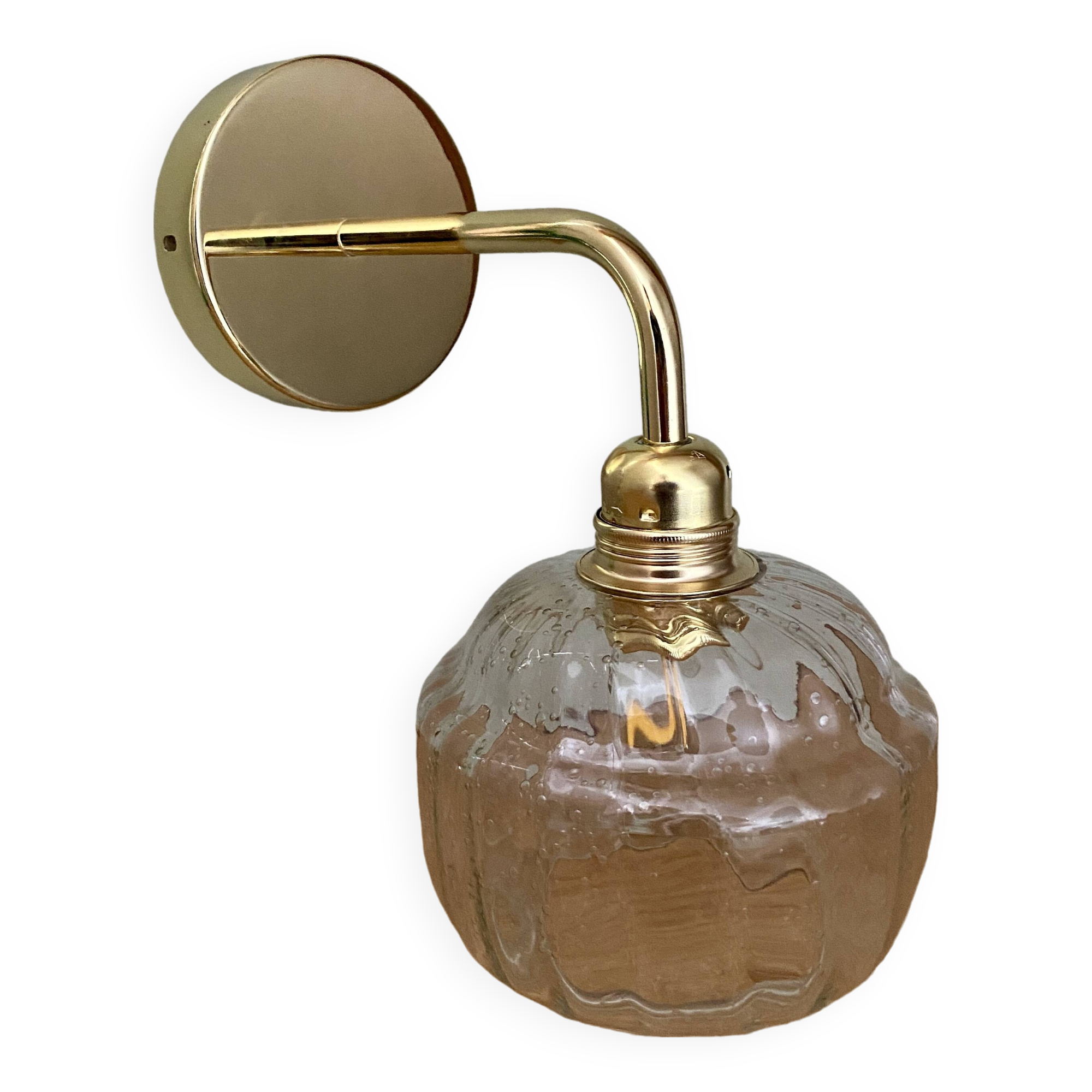 Vintage bubbled glass globe wall light