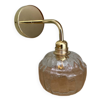 Vintage bubbled glass globe wall light