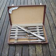 12 anciens couteaux de table Orbrille en inox
