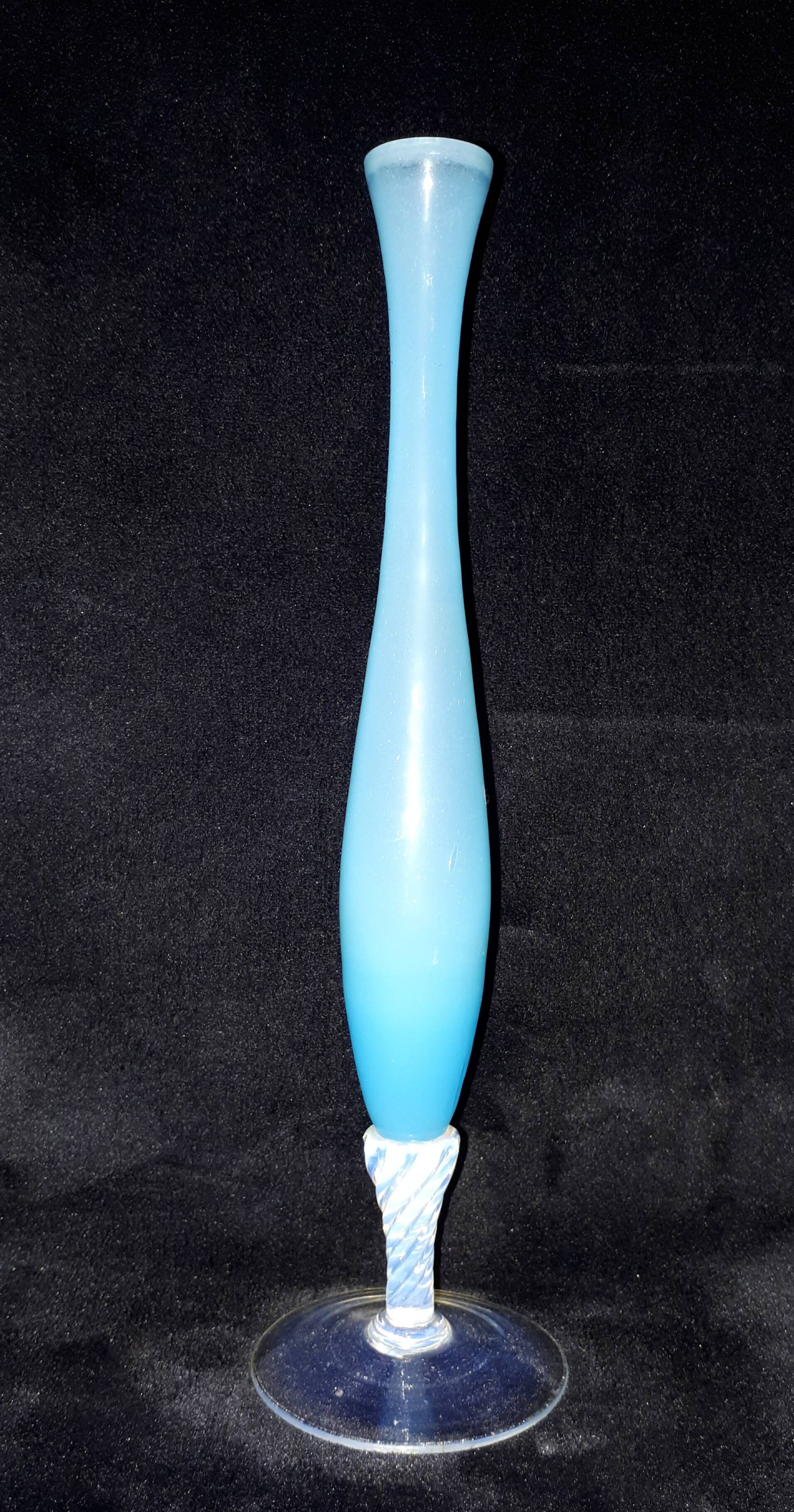 Soliflor opaline vase blue Italy