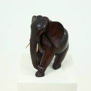Large Mahogany Sculptural Elephant 1970s