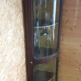 Curved Display Case, 20th Century Corner Cabinet
