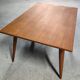 Table de salon pieds compas 50's en chêne 130x90 cm