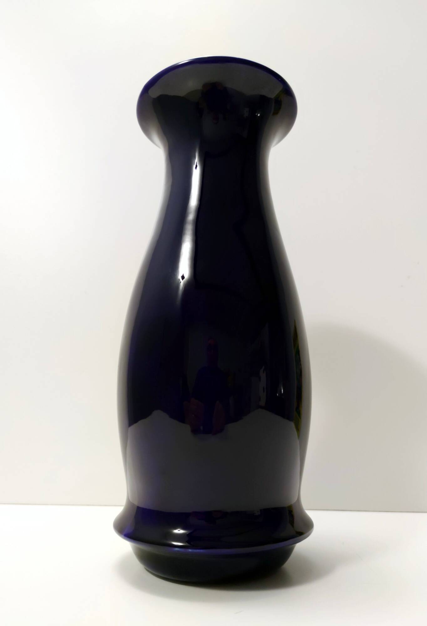 Blue Lacquered Ceramic Vase by Lavenia Ascribable to Guido Andlovitz, Italy