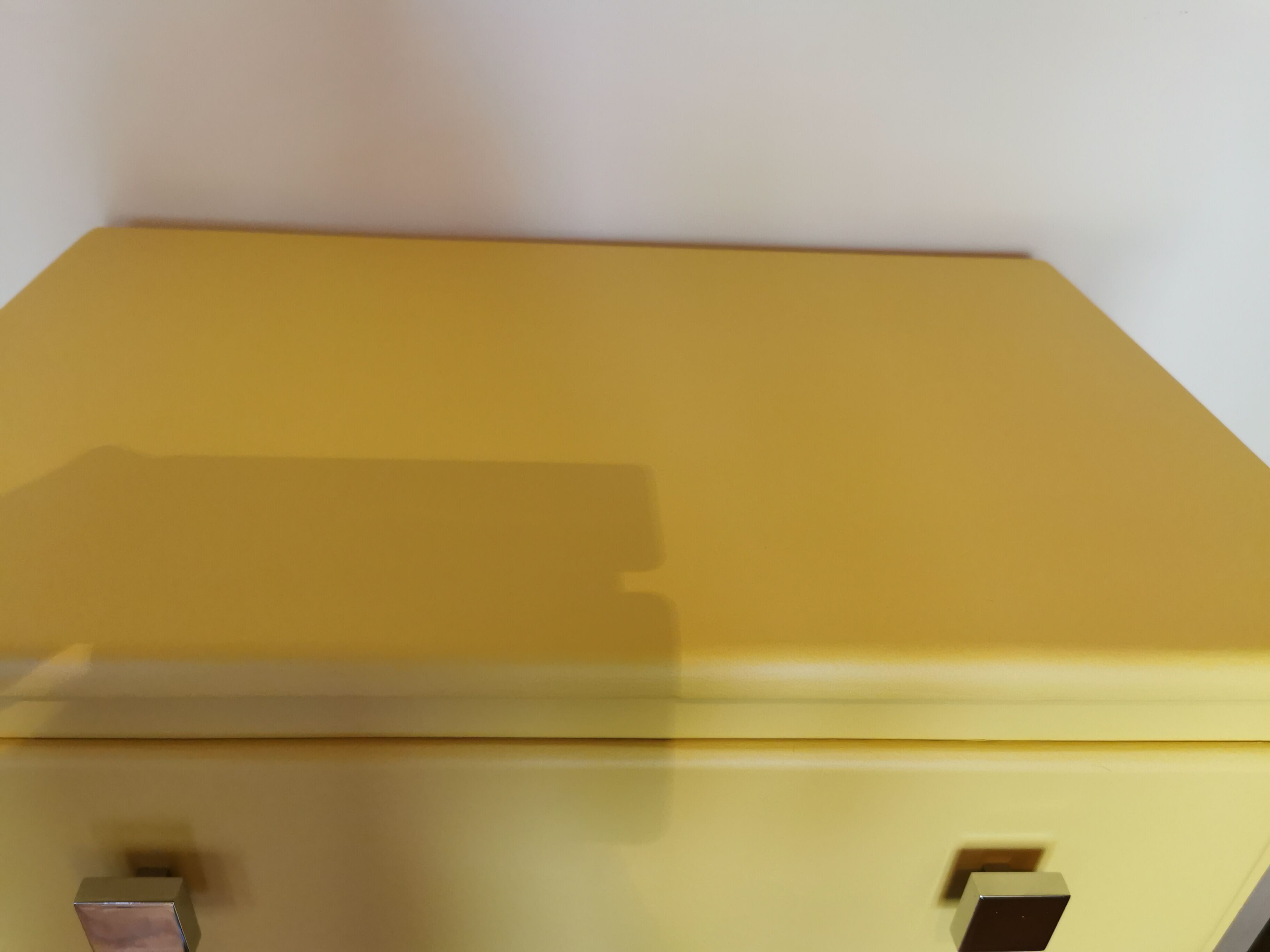 Vintage chiffonnier restyled mustard yellow, 5 drawers