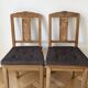 Set of 4 sculpted oak chairs – 1940s Art Deco style