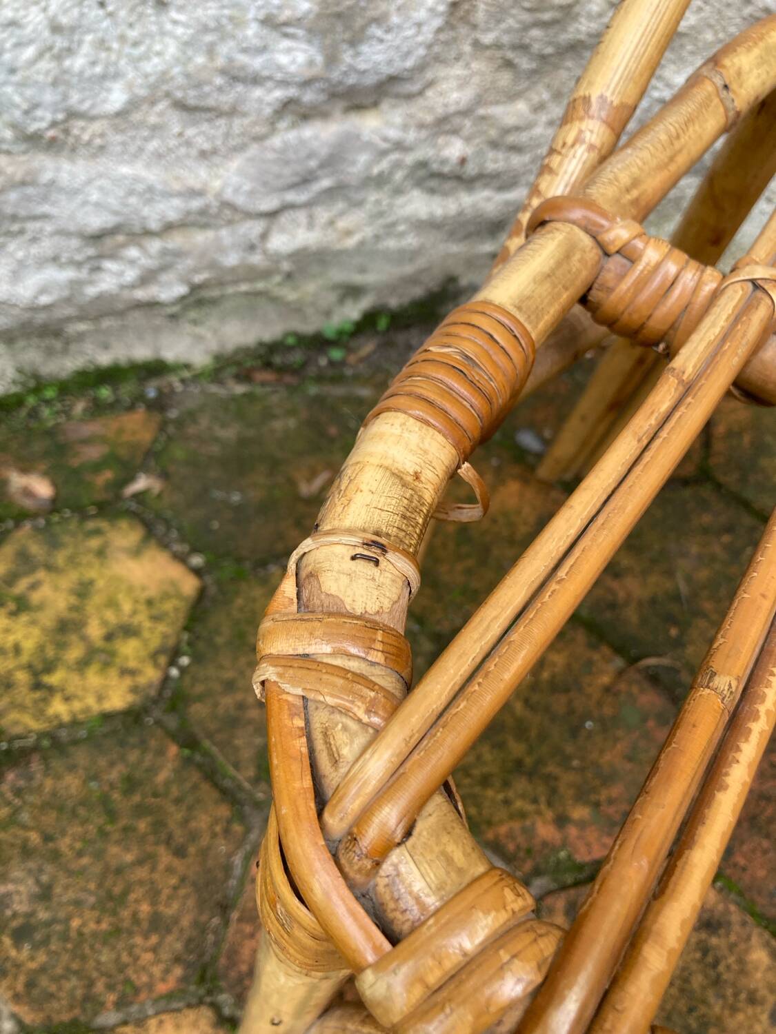 Lot de 10 chaises en rotin vintage