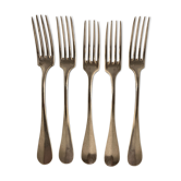 5 old table forks in silver metal Félix Frères