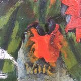 Modernist red flower painting