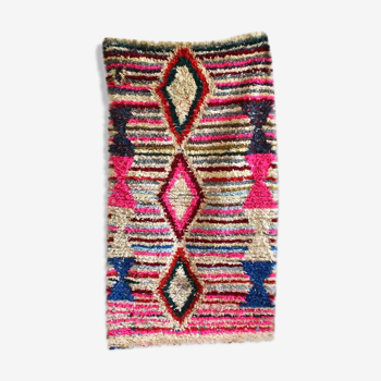 Carpets woven boucherouite hand to the Morocco  102x197cm