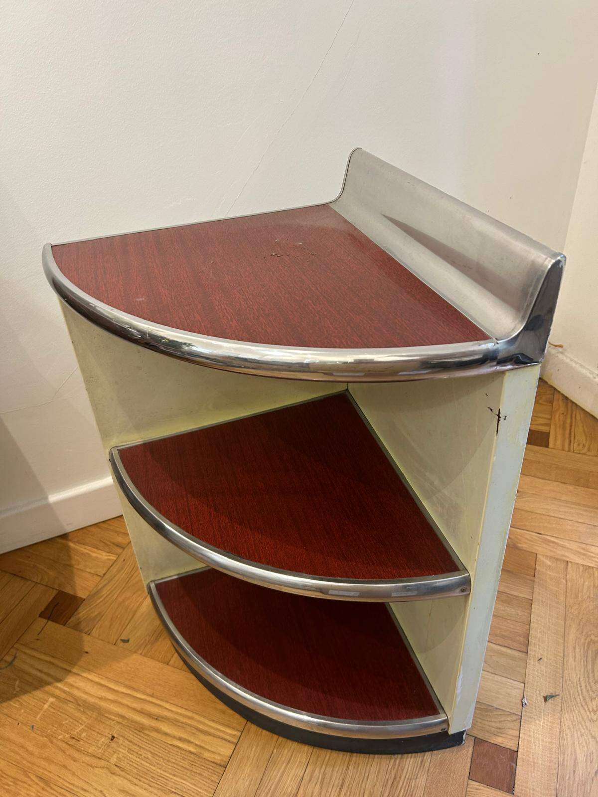 Formica and Vintage Metal Corner Cabinet (50-60)