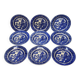 9 Antique Plates 19th Century Blue Willow Pattern Chinese Blue Decor