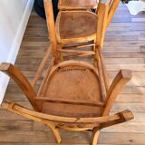 Set of 4 bistro chairs in beech wood 50s