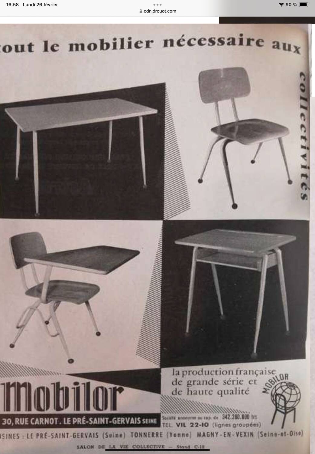 Vintage Mobilor school chair