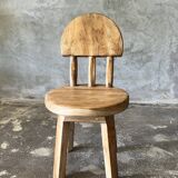 Small child's chair in natural blond teak back with three bars
