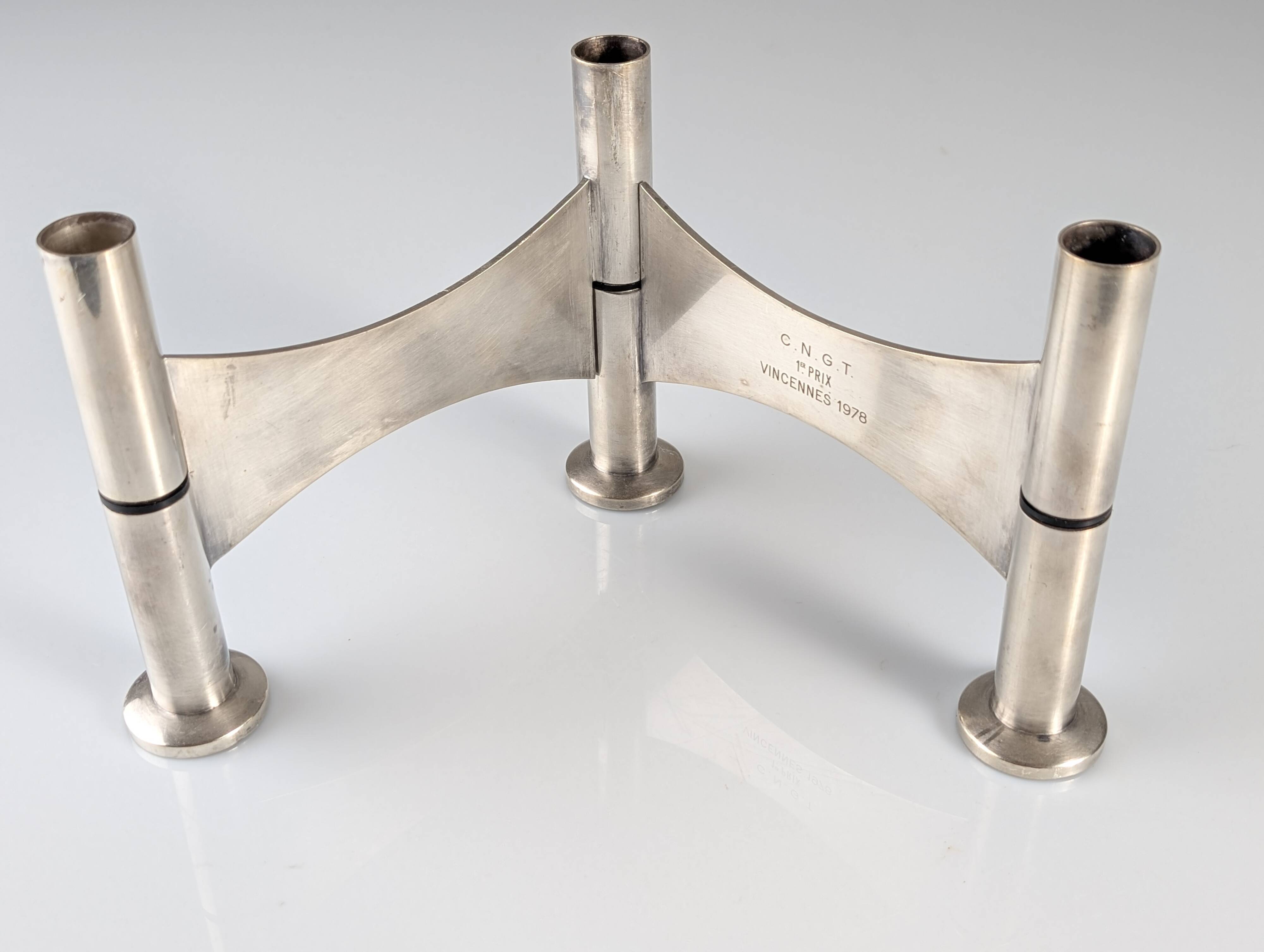 CNGT 1978 Tennis Award: Ravinet d'Enfert Silver Plated Candlestick