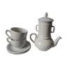 Coffee maker or teapot lunch service Apilco in earthenware with its filters