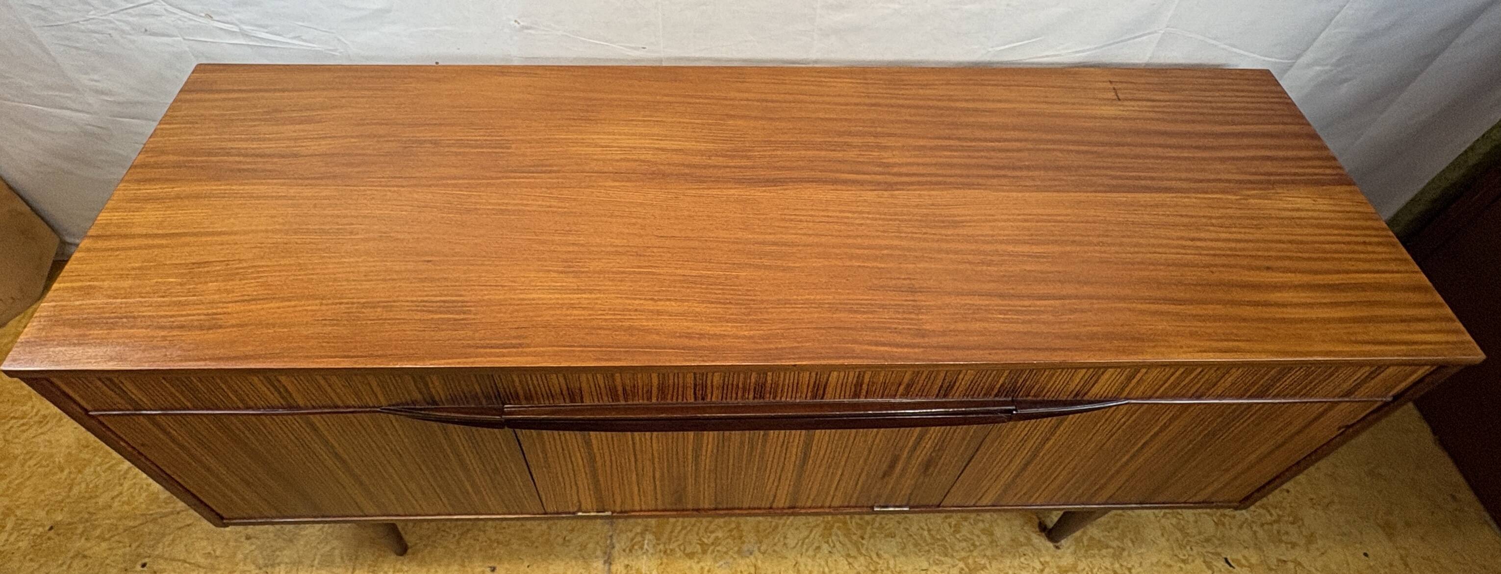 Mid-Century Retro Vintage Teak & Zebrano Wood Sideboard by Elliots of Newbu