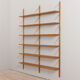 Danish oak modular shelving system 12 shelves