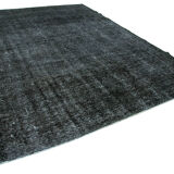 Hand-knotted oriental overdyed 287 cm x 390 cm black wool carpet