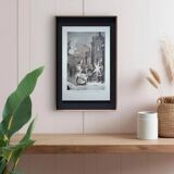 Christmas in Norway, old engraving, printed in 1885.