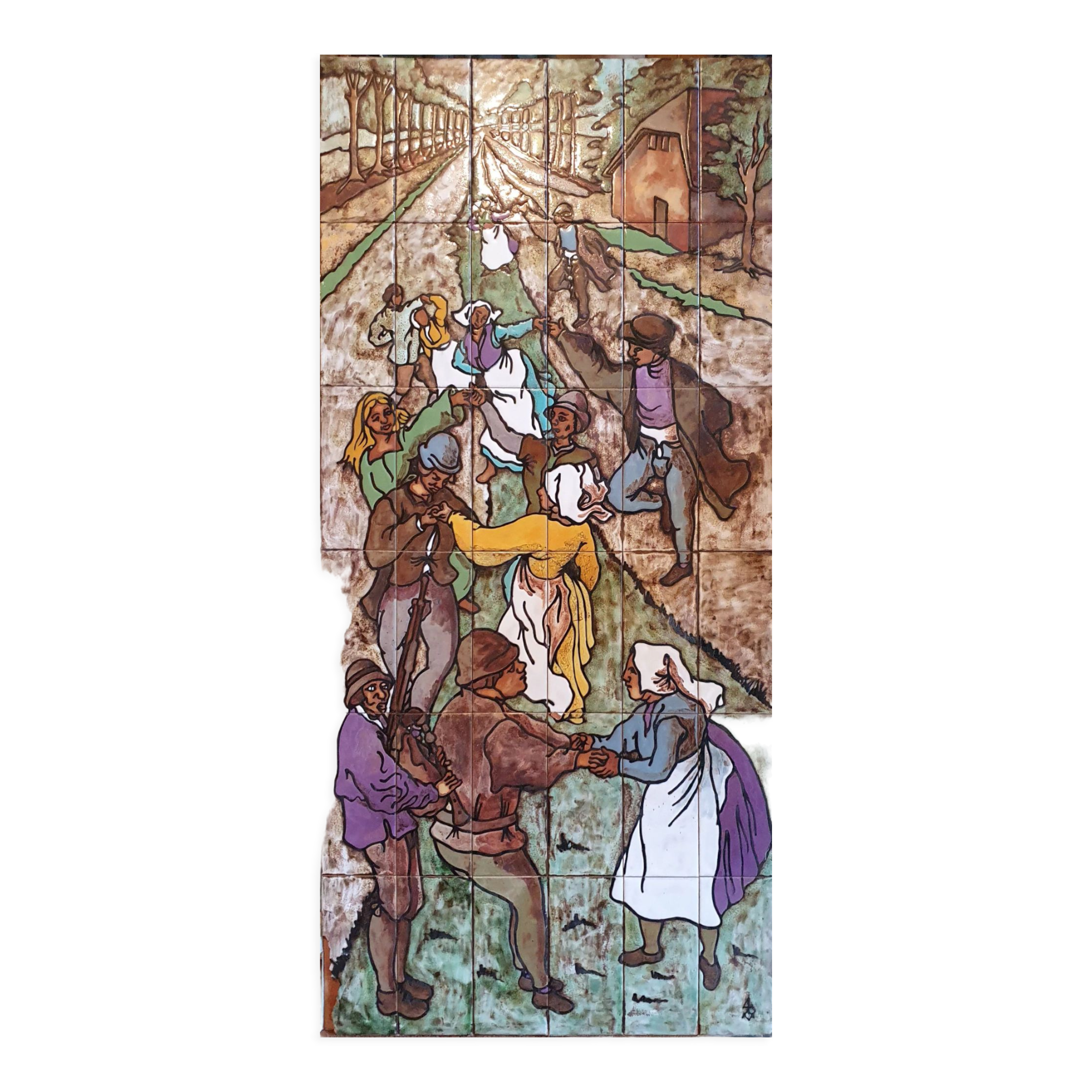 Decorative panel by Claude Vayssier ceramist in Vallauris