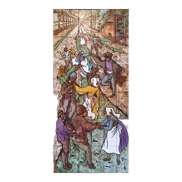 Decorative panel by Claude Vayssier ceramist in Vallauris