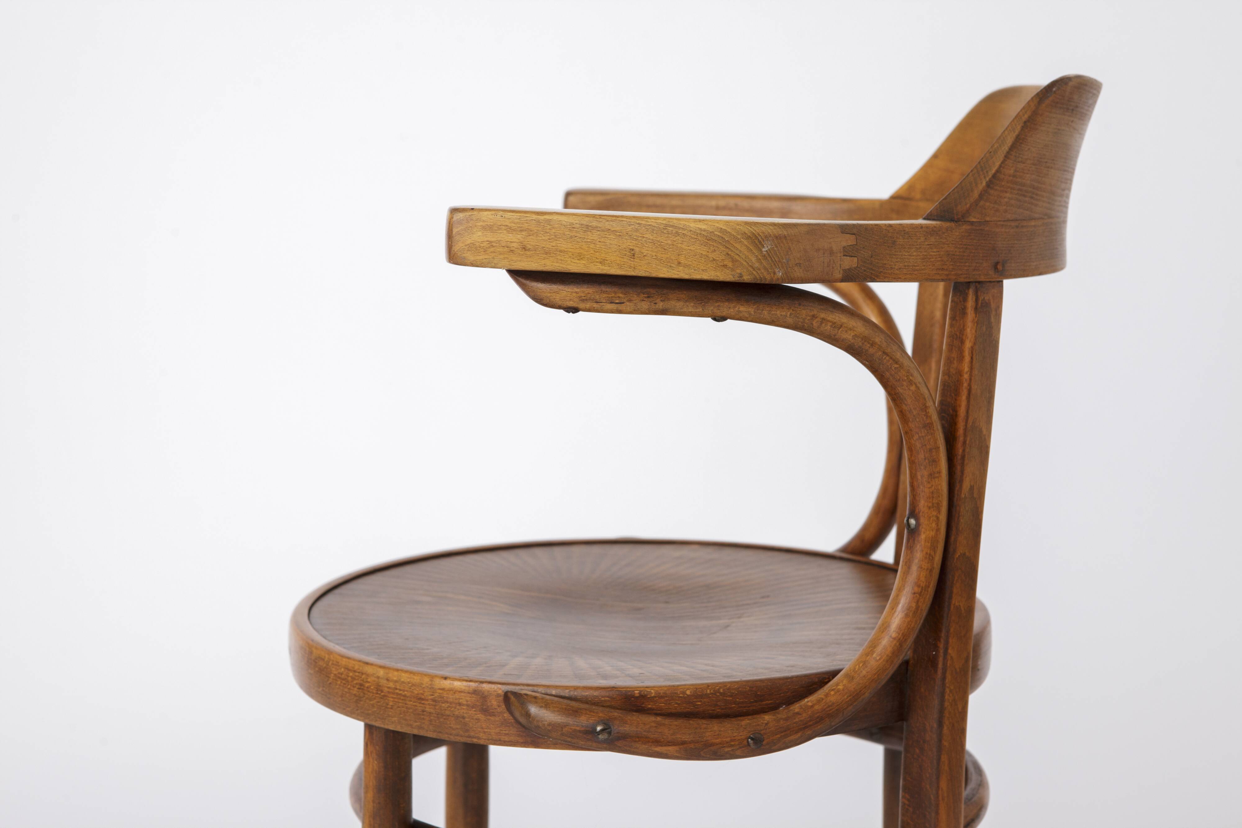 Coffee vintage armchair made of bentwood ca. 1950