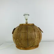 Lampe boule en osier des années 60, style Jungle Chic