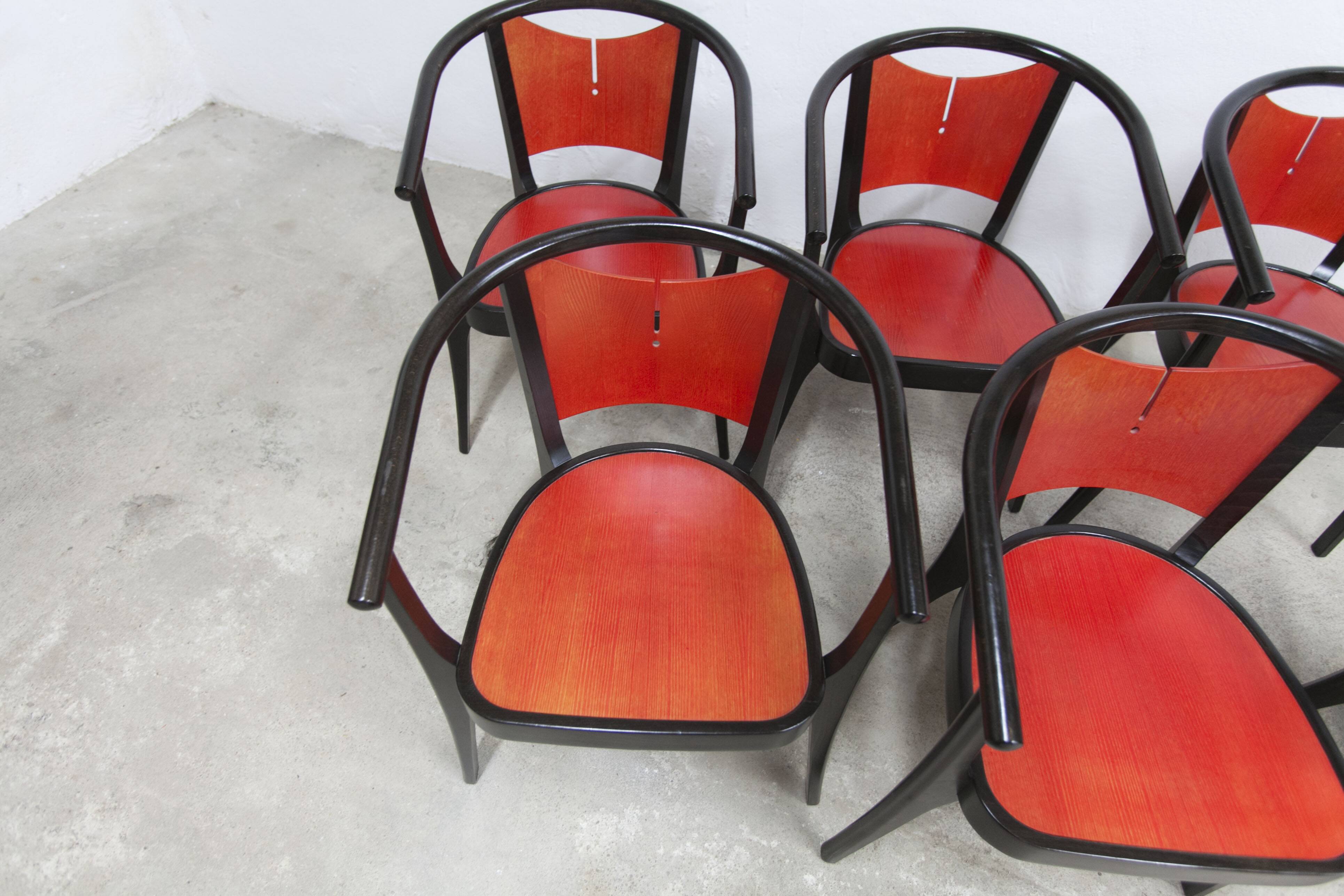 Set of 6 Baumann Diese armchairs, designed by Pagnon Pelhaître